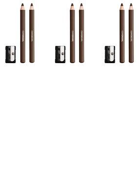 3 Packs Covergirl Easy Breezy Brow Fill + Define Pencils & Sharpener, Rich Brown